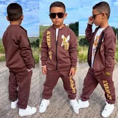 Conjunto Infantil Masculino de Inverno - Calça + Casaco Estiloso - Tamanho 2 ao 12 Anos