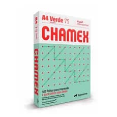 PAPEL SULFITE VERDE RESMA A4 500 FLS CHAMEX 75G