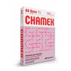 PAPEL SULFITE ROSA RESMA A4 500 FLS CHAMEX 75G
