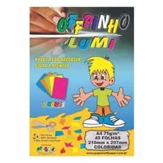 Bloco Criativo A4 Lumi 45 Folhas 75gr 5 Cores Offpaper