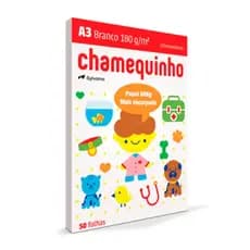 PAPEL SULFITE A3 180G 297X420 COM 50 FLS CHAMEQUINHO BRANCO