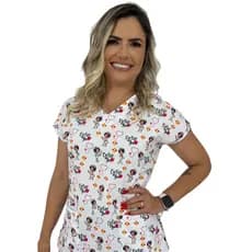 Blusa Pijama Cirúrgico Estampado - Scrub Hospitalar Enfermagem Medicina
