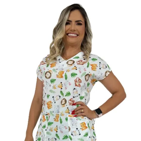 Blusa Scrub Pijama Cirurgico Hospitalar Uniforme Pediatria Enfermagem