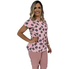 Conjunto Scrub Pijama Cirurgico Estampado Animais Veterinária