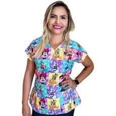 Blusa - Pijama Cirúrgico Estampado -Scrub - Turma do Mickey