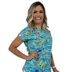 Blusa Pijama Scrub Hospitalar Enfermagem Pediatria Infantil