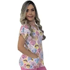 Blusa estampada Scrub Pijama cirúrgico hospitalar Pediatria