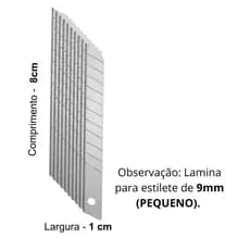 Lâmina Para Estilete Estreita 9 mm Com 200 Unidades