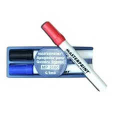 Apagador Para Quadro Branco Com Sup Para Canetas + 3 Un - Pincel Q. Branco (Azul, Vermelho e Preto)
