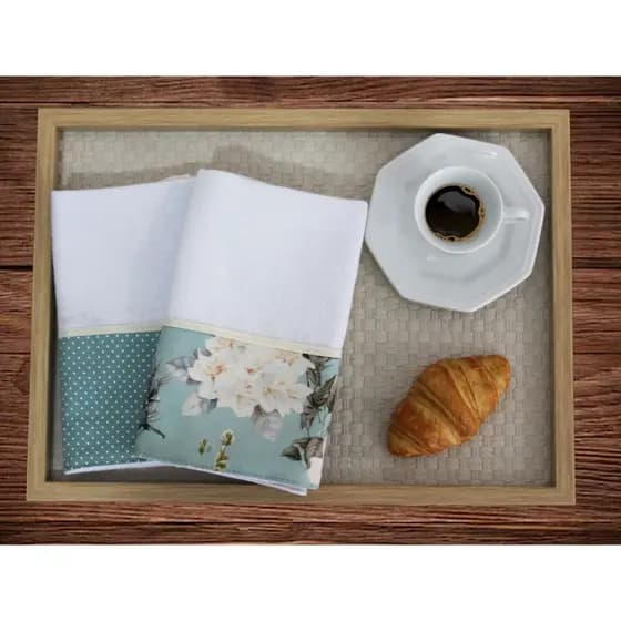 Kit 2 Panos De Prato Estampado Vários Bordado Decoração Cozinha