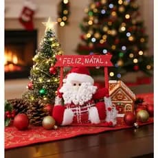 Papai Noel Enfeite De Porta Plaquinha Feliz Natal Decoração