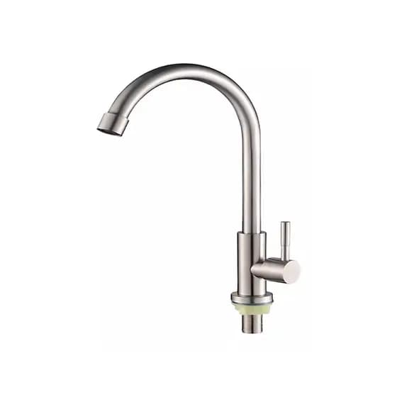 Torneira De Aço Inox Convencional Para Cozinha Bancada