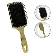 Escova Raquete Profissional Almofadada Dourada