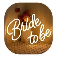 Letreiro Bride To Be em Neon LED 40x25cm Decoração Noiva Noivado Festa Instagramável