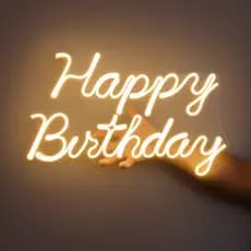 Happy Birthday feliz aniversário - Luminária luminoso Led neon Decoração Festa 50x35cm