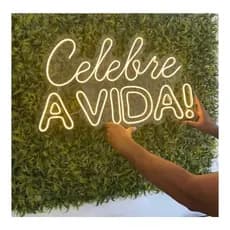 Celebre a Vida - Letreiro Neon LED Feliz Aniversário Decoração Festa Painel