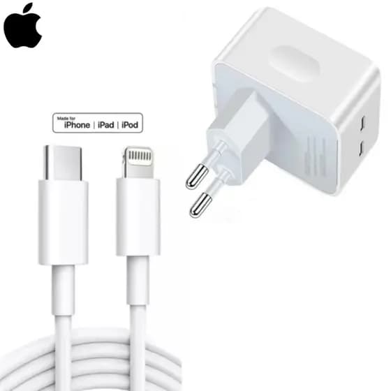 Novo Carregador Usb-C Original Porta Dupla 50W Tipo Pd Cabo De Iluminação 1M/2M Carregamento Rápido Para Iphone 14 13 12 11 Max