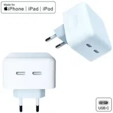 Tomada 2 Entradas Usb-c Caixinha Carregador de Iphone Tomada Fonte Carregador Turbo Usb-c Fonte PD duplo