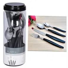 Jogo de Talheres Inox com 16 peças - Garfos - Facas – Colheres Conjunto De Talher Faqueiro Jantar Almoço Mesa Cozinha