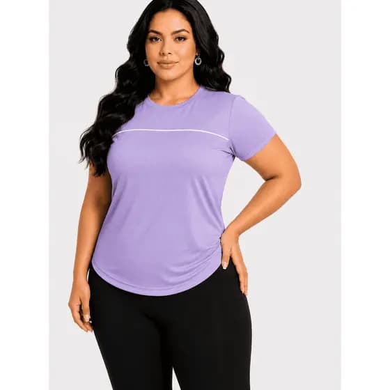 Camiseta Academia Plus Size blusa fitness feminina Manga Curta camiseta para treino camiseta feminina plus ginástica cor