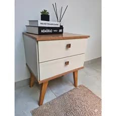 Mesa De Cabeceira Com 2 Gavetas Moderno Com Pés Criado Mudo Mesinha Canto Para Quarto Cama Várias Cores