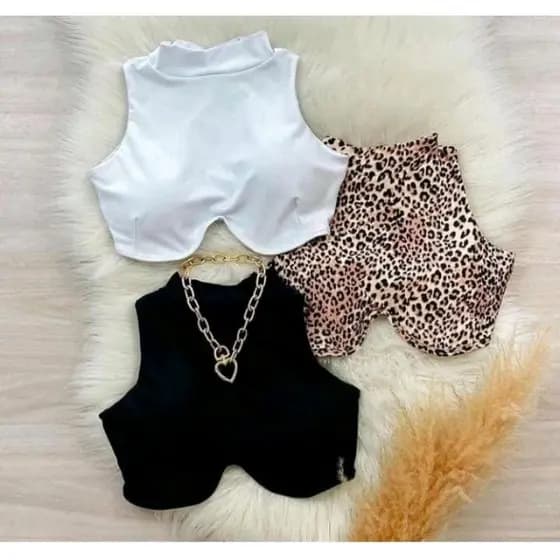 Cropped Feminino com Bojo Gola Alta | Blusa Curta Estilo TikTok Blogueirinha – Moda Aro Mais Vendido Básico Premium