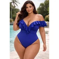 Blusa Body Bori Maiô Feminino Plus Size Ciganinha Babado Decote V Moda Praia Verão Confortável Elegante Coleção 2026