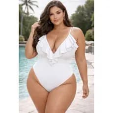 Blusa Body Bori Maio Regata Babado Plus Size Decote V Modelador De Corpo Verão 2026