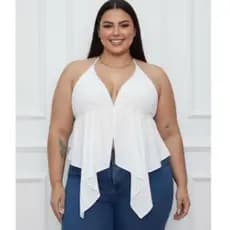 Blusa Malibu Top Plus Size Amarração Túnica Assimétrica