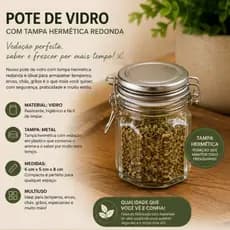 Pote de Tempero Hermético Lyor Cancun De Vidro