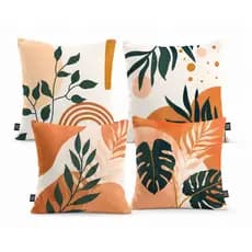 Capa de Almofada Boho Terracota 43x43 Poliéster Premium Estampada Frente e Verso Tokio Design