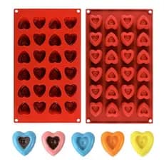 Moldes Para Fazer Doces , De Silicone Com 24 Cavidades Formato De Coração , Fácil Liberação , Ferramenta De Cozimento De
