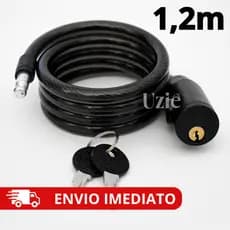 Corrente Cadeado Trava Cabo de Aço Grosso de Bicicleta Bike Moto 2 Chaves