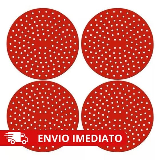 Kit com 2/4/5 Protetor de Silicone para Fogão de Indução Vermelho Redondo Tapete Almofada Proteção