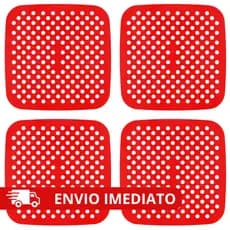 Kit com 2/4/5 Protetor de Silicone para Fogão de Indução Vermelho Quadrado Tapete Almofada Proteção