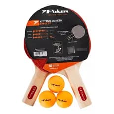 Kit Tenis de Mesa Effect II - 2 Raquetes e 3 Bolas Poker
