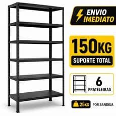 Estante Prateleira Industrial Armario em Aço 6 Bandejas 198x70 Suporta até 150kg