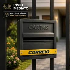 Caixa De Correio Carta Horizontal Para grade e portão moderna