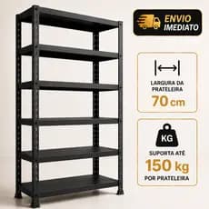 Estante Prateleira Industrial Armario em Aço 6 Bandejas 198x70 Suporta até 150kg