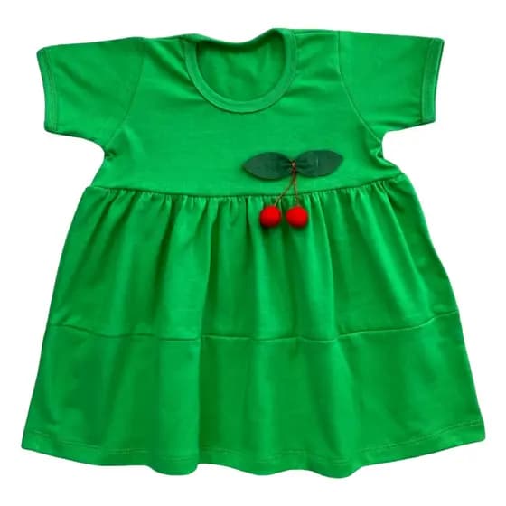 Vestido manga curta bebê 3 meses a meninas de 5 anos infantil 100% algodão