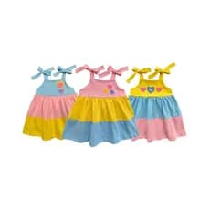 kit 3 vestidos infantil para bebê de 3 meses a meninas de 5 anos