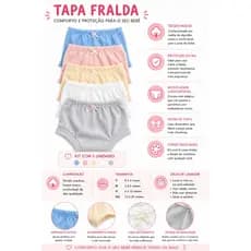 Tapa Fralda Bebê menina e menino RN 0 à 24 meses