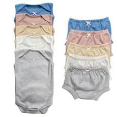 Kit Conjunto 2 Body Sem Manga + 2 Tapa Fralda Bebê Gola Envelope Menino Menina 0 a 18 meses