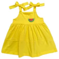 Vestido infantil de alcinha para meninas de 3 meses a 5 anos 100% algodão modelo princesa