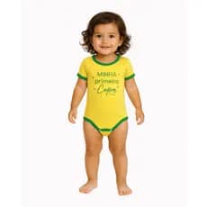 Body Brasil Manga Curta Bebê Gola Envelope Menino Menina 0 a 18 meses