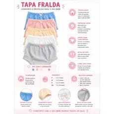 Tapa Fralda Bebê menina e menino RN 0 à 24 meses
