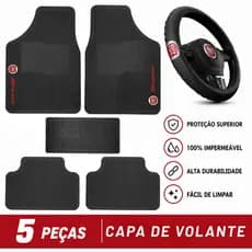 Tapete Automotivo Universal Fiat+capa De Volante Vermelha