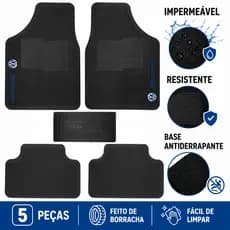 Kit Jogo Tapete Automotivo Carro Borracha Logo Volkswagen