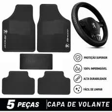 Jogo Tapete Automotivo Peugeot +capa Volante Prata