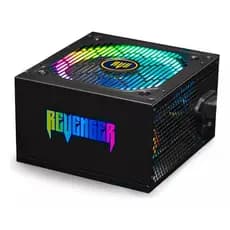 Fonte Atx 550w/650W 80 Plus Bronze Pfc Ativo Com Led Rgb Revenger Cor Preto 110v/240v FO-MAX01RGB